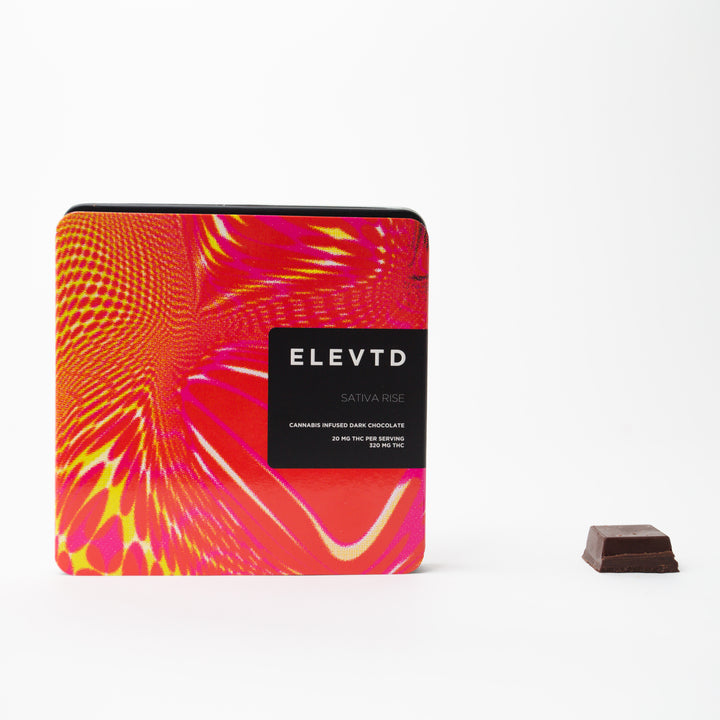 ELEVTD THC SATIVA RISE DARK CALLEBAUT CHOCOLATE | 320MG EDIBLES