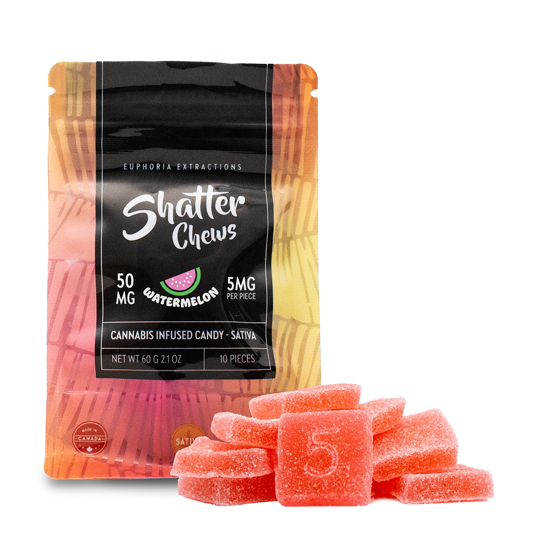 EUPHORIA EXTRACTIONS THC SHATTER CHEWS SNACK PACK GUMMIES | 50MG EDIBLES