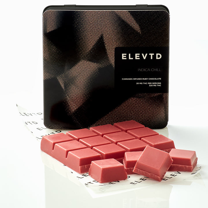 ELEVTD THC INDICA CHILL RUBY CALLEBAUT CHOCOLATE | 320MG EDIBLES